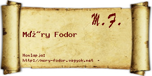 Móry Fodor névjegykártya